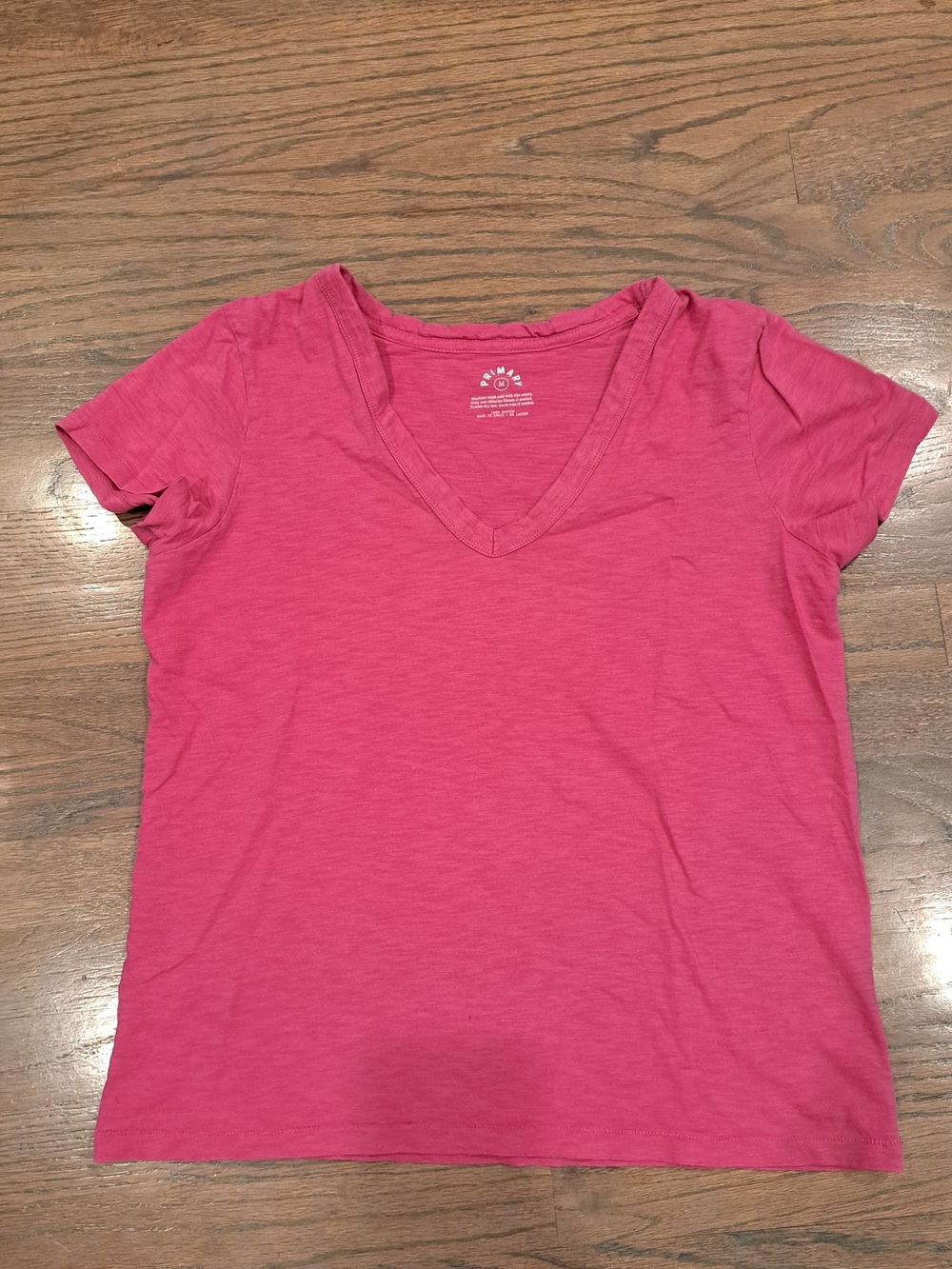 Primary Pink V-Neck Short Sleeve Tee